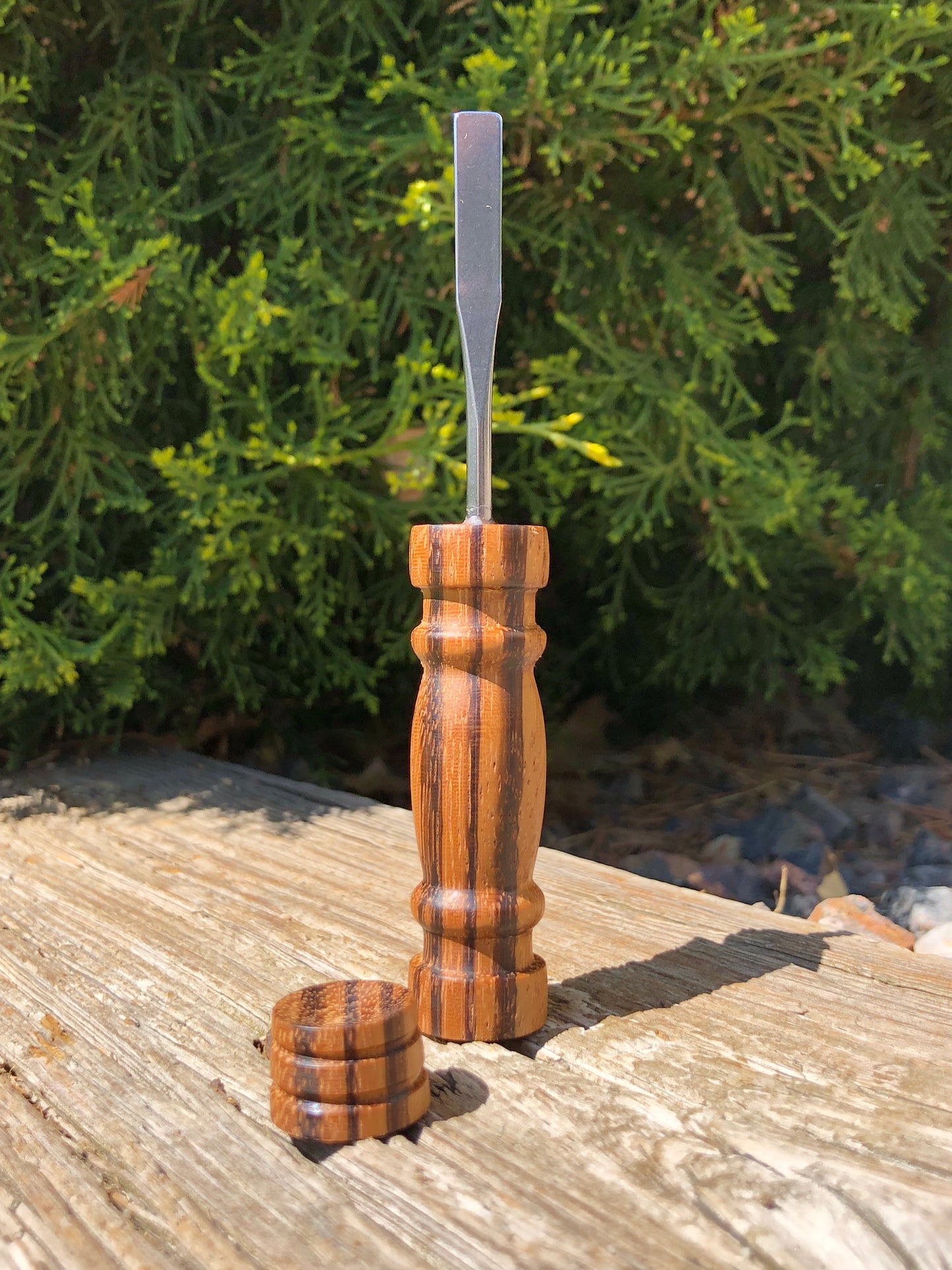 Zebrawood Tool With Marble Stand