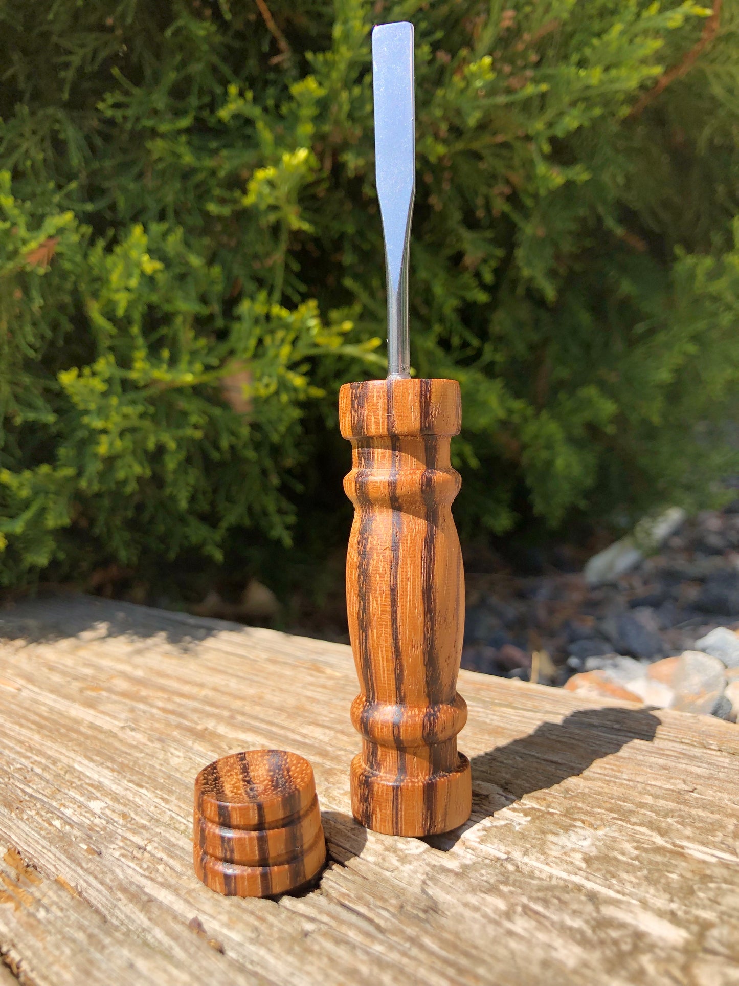 Zebrawood Tool With Marble Stand