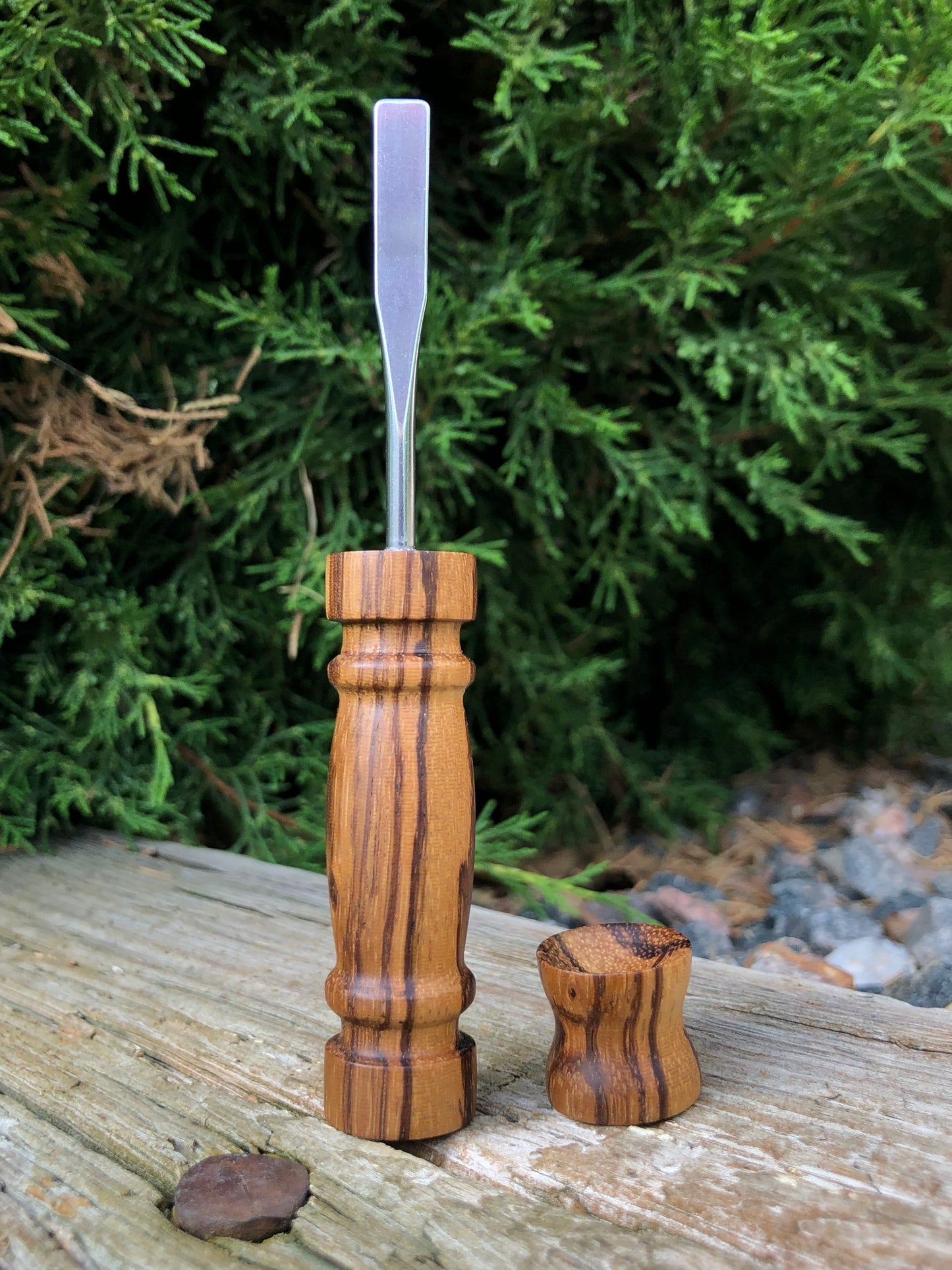 Zebrawood Tool W/ Marblestand