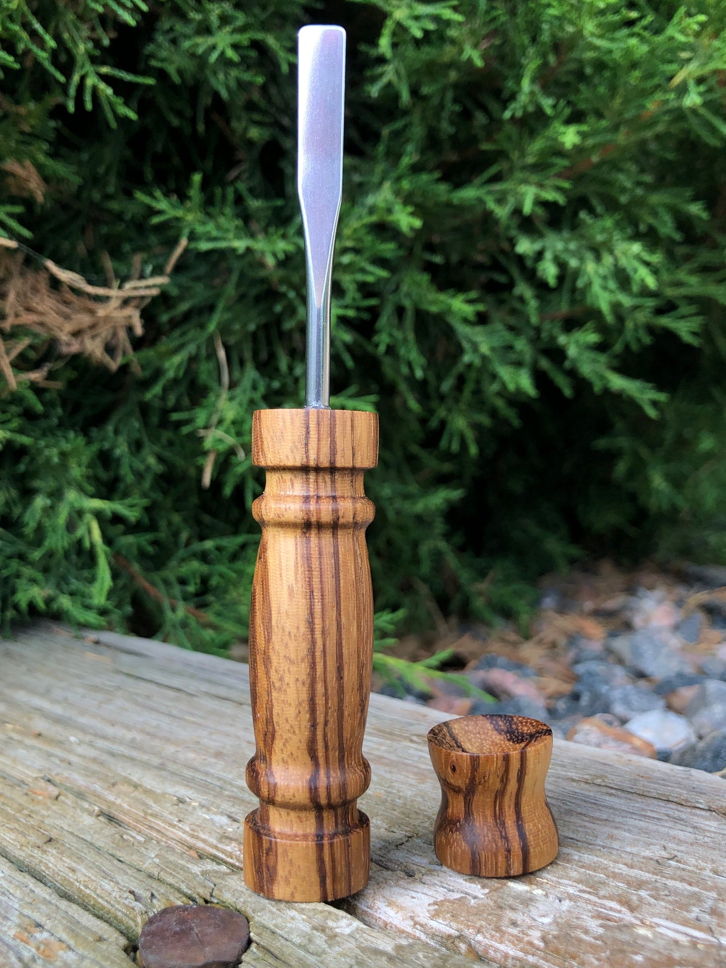 Zebrawood Tool W/ Marblestand