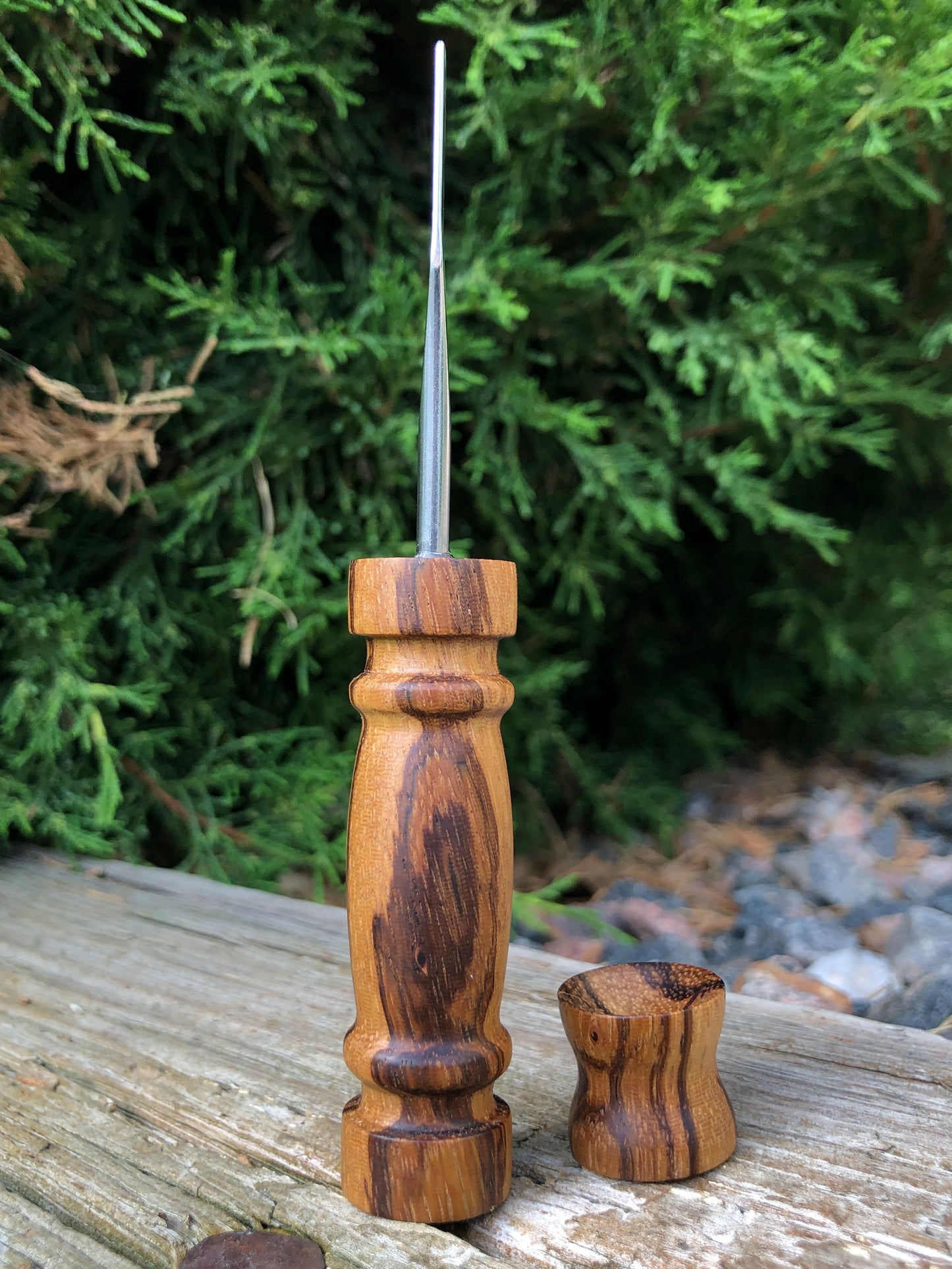 Zebrawood Tool W/ Marblestand
