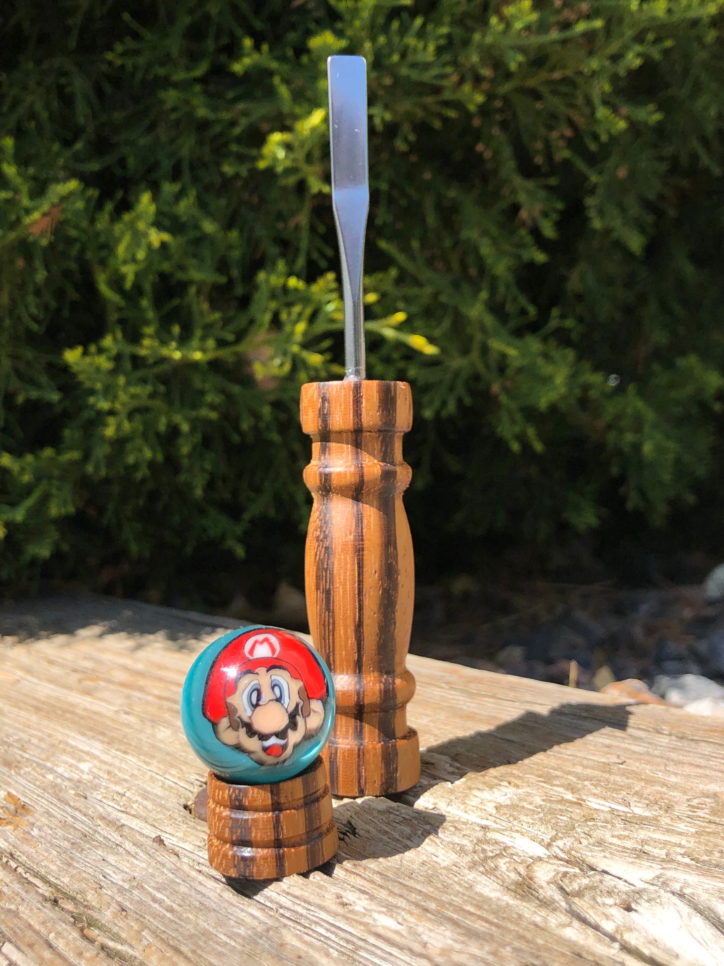 Zebrawood Tool With Marble Stand