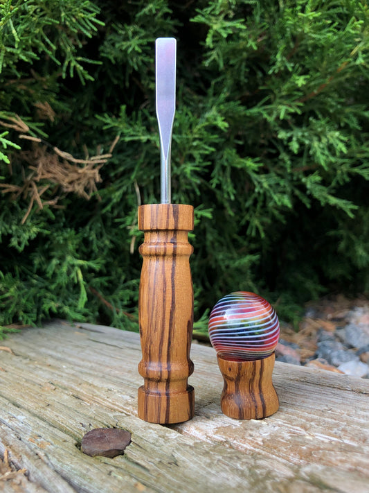 Zebrawood Tool W/ Marblestand